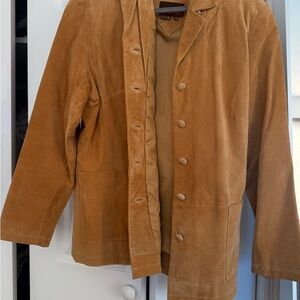 women’s tan suede leather jacket 100% suede leather!!